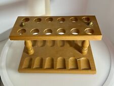 Vintage  12 Smoking Tobacco Pipe Wood Rack Stand Holder picture