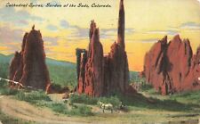 Postcard CO Colorado Springs 1911 Garden of Gods Cathedral Spires Horse & Wagon picture