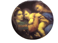 Vintage Italian Madonna of the Chair Porcelain Small Decorative Collector Plate picture