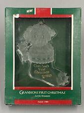 Vintage 1989 Hallmark Keepsake Ornament Grandson's First Christmas Acrylic Decor picture