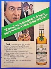 1980 Usher's Green Stripe Blended Scotch Whisky Vintage Magazine Print Spirit Ad picture