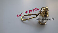 Brass Vinage Designer Nautical White Lantern Lamp Key Chain Lot Of 50 Pcs GIft picture