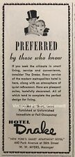 1940 The Drake Hotel New York City VINTAGE 5.5” AD Apartment Hotel PROMO picture