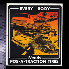 POS-A-TRACTION Tires - Original Vintage 1960’s 70's Racing Decal/Sticker picture