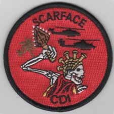MARINE CORPS HMLA-367 CDI SCARFACE SKELETON ROUND MILITARY EMBROIDERED PATCH picture