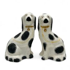 Vintage Pair of Staffordshire Papier Mache Spaniels Mantle Dogs Figurines 12” picture
