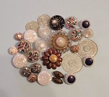 Fabulous & Lot Antique Vtg Glitter & Confetti Buttons Lucite Early Plastics picture