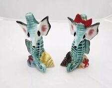 Vtg Artmark Anthropomorphic Seahorse Salt & Pepper Shakers Ceramic Japan T595 picture