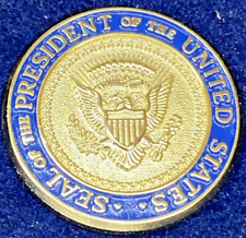 George W Bush USA Presidential Seal Gold- tone Lapel pin in a Presentation Box picture