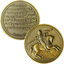 Christian Warrior Challenge Coin Strength and Courage Pocket Token Bible...  picture