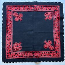 Vtg Hungarian Felt Folk Art Red Black Traditional Card Game Tablecloth Bridge picture