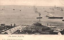 Vintage Postcard The Harbor Panorama Boats & Ships Buiding New York City NYC picture