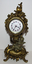 Antique The Phelps & Bartholomew Co Ornate Cherub Desk Clock Timepiece picture