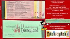 1973 Disneyland JUNIOR A - E Tickets Authentic A B C D E Ticket Book NM - MT  F5 picture