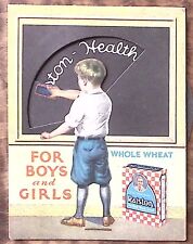 c1900 RALSTON PURINA WHOLE WHEAT CERIAL ANIMATED MECHANICAL AD TRADE CARD Z5405 picture