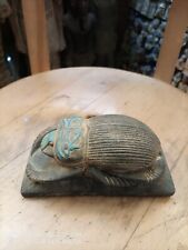 RARE  Antique ANCIENT EGYPTIAN PHARAONIC ANTIQUE ROYAL Scarab  Black Granite Bc picture