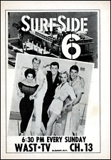 1963 SURFSIDE 6 on WAST-TV Albany NY Sunday 6:30pm Ch. 13 tv promo print ad  TV7 picture