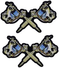 TATTOO GUNS EMBROIDERED PATCH ||2PC IRON ON OR SEW ON  5