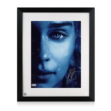 Emilia Clarke Signed Game Of Thrones Poster. Framed picture