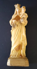 VTG Chalkware Crowned Madonna & Child Statue 13