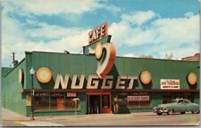 SPARKS Reno, Nevada Postcard NUGGET CASINO Street View / Chrome - Dated 1954 picture