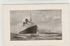 Cunard RMS Carmania and Caronia Postcard 1910 Artist Signed Horace Randal Ship picture