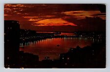 San Juan PR-Puerto Rico, Typical Sunset View Of Condado Lagoon Vintage Postcard picture