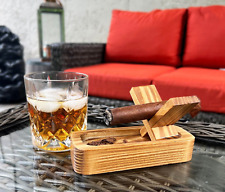 Wood Cigar Stand + Ashtray Cigarette Holder Foldable Cigar Ashtray Pipe Stand picture