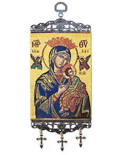 Madonna and Child Perpetual Help Tapestry Icon Banner With Three Bar Crosses picture