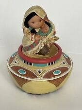 FRIENDS OF THE FEATHER LOVE MOM & CHILD TRINKET BOX & ROCK ENESCO 1995 VINTAGE picture