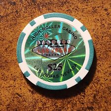 High Roller Casino Las Vegas Nevada $25 Chip Green White Mint Condition  picture