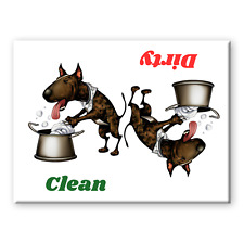BULL TERRIER Clean Dirty DISHWASHER MAGNET No 2 BRINDLE picture