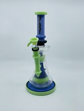 Aleaf bong 10inch tall BLUE GREEN Perculator Beaker base picture