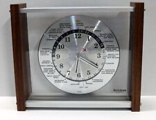 Clean Vintage Verichron Quartz GMT World Mantel Desk Clock Red Airplane Hand picture