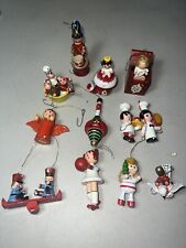Vintage Lot Of 12 Wooden Christmas Ornaments picture