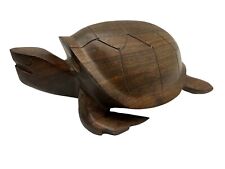 Vtg Large Sea Turtle/Tortoise Hand Carved Ironwood Sculpture 10.5” Long picture