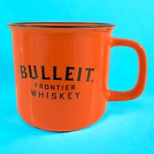 Bulleit Frontier Whiskey Orange w/ Black Rim Ceramic Mug Cup picture