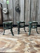 Vintage Berkeley Forge Cast Iron Snake Glass Dome Basket Garden Plant Stand picture