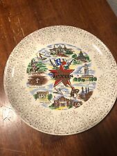 Vintage Heirloom Texas State Souvenir Plate Landmarks Rare picture