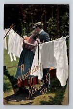 Keokuk IA-Iowa, A Washday Couple, Antique, Vintage Souvenir Postcard picture