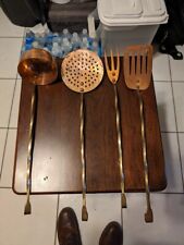 Copper and Brass 4 Hanging Utensils Vintage Twisted picture