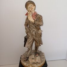 Rare Signed Giuseppi Armani Capodimonte Paper Boy w/Umbrella Italian Sculpture picture