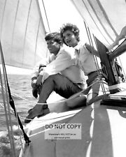 JOHN F. KENNEDY & FIANCE JACQUELINE BOUVIER SAILING IN 1953  8X10 PHOTO (CC-127) picture
