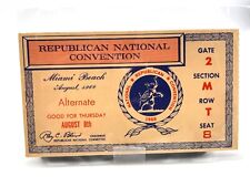 1968 REPUBLICAN NATIONAL CONVENTION Ticket - RICHARD NIXON - MIAMI, FLORIDA picture