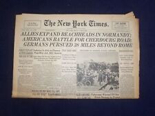 1944 JUNE 9 NEW YORK TIMES - ALLIES EXPAND BEACHHEADS IN NORMADY - NP 6562 picture