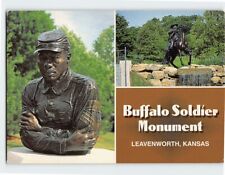 Postcard Buffalo Soldier Monument Leavenworth Kansas USA picture