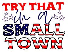 Try That In A Small Town Distressed Flag Cut Vinyl Decal Sticker Choose Size picture