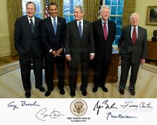 5 PRESIDENTS SIGNED 8X10 JIMMY CARTER GEORGE W BUSH BILL CLINTON BARACK OBAMA picture