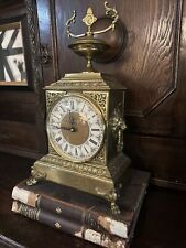 Antique Brass French mantel clock with lions Bubble Glass picture