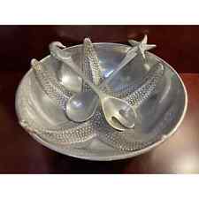 1992 Mariposa Planet-Saving Recycled Aluminum Salad Bowl With Utensils Set of 3 picture